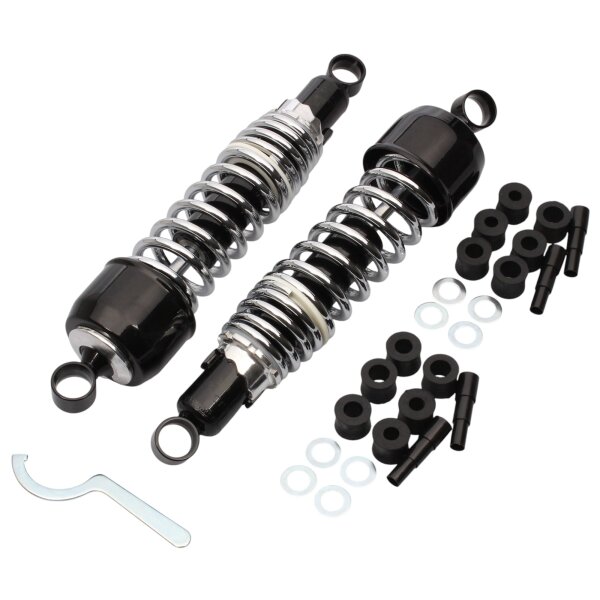 Paire d’amortisseurs réglables chromés/noirs pour Kawasaki Z 650 B # 1977-1980