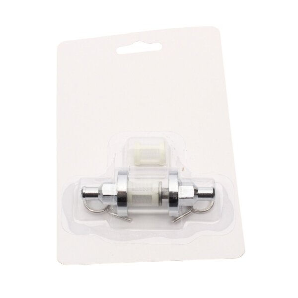Petrol filter fuel filter chrome glass 8 mm