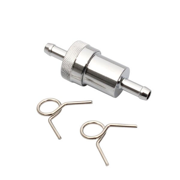Petrol filter fuel filter chrome metal 8 mm