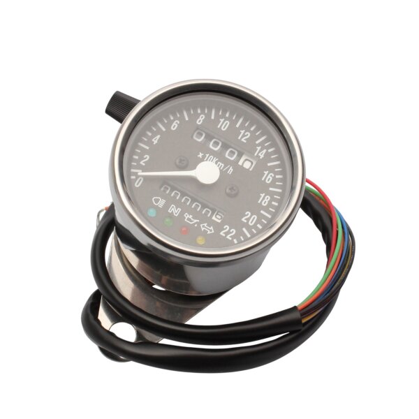 Mechanical tachometer 0-22 (0-220 km/h) 60 mm black dial K=1.4