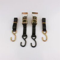 Lashing strap set with ratchet black 180 cm