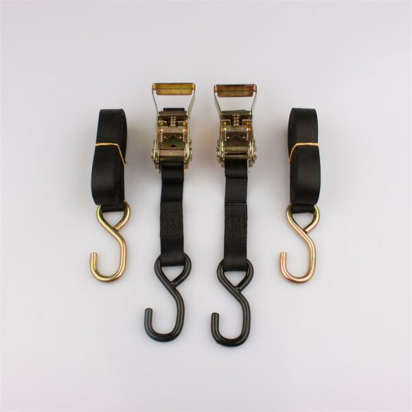 Lashing strap set with ratchet black 450 cm