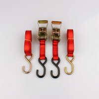Lashing strap set with ratchet red 450 cm
