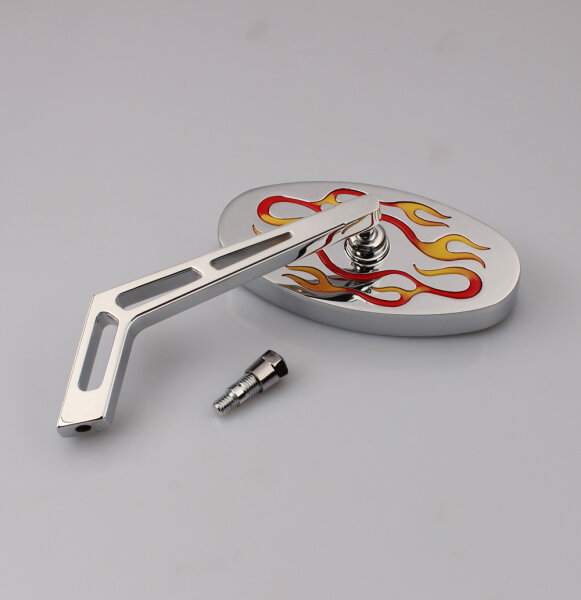 Mirror rear view mirror chopper left universal cat eye flames M10 thread