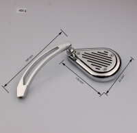 Mirror rear view mirror chopper right universal M10 thread teardrop shape