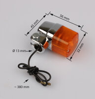 Motorrad Mini-Blinker kurz Alu verchromt UNIVERSAL 12V 23W
