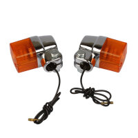 Motorrad Mini-Blinker kurz Alu verchromt UNIVERSAL 12V 23W