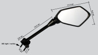 Mirror Set for Kawasaki ER 6 F ABS Z 1000 H SX ABS 56001-0142 56001-0143