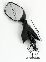 2x Rétroviseur Miroir pour Yamaha FZ 6 S Fazer RJ071 04-06 5VX-26290-00