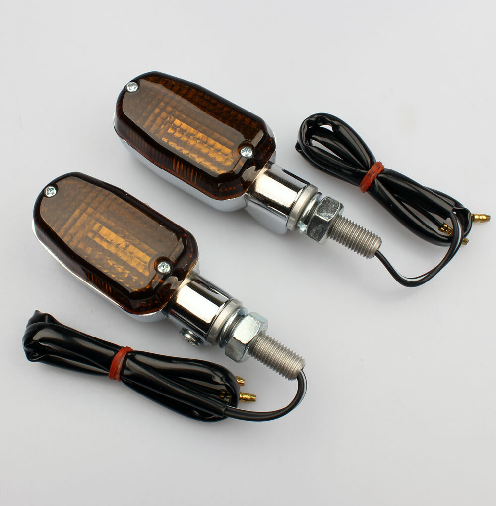 2 pièces Mini-clignotant de moto de 12V LED Verre Teinté E-marqué