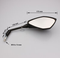 Paire de rétroviseurs noirs pour Kawasaki KLE 300 Z 800 900 Z H2 1000