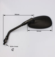 Mirror pair black for Yamaha XSR 700 # 2016-2021 # B34-F6290-00 B34-F6280-00