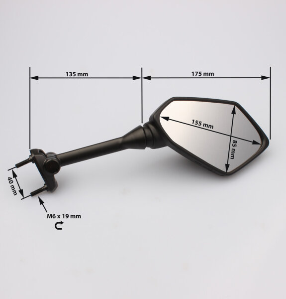 Paire de rétroviseurs noirs pour Kawasaki ER-6F 650 E /F # 2012-2013