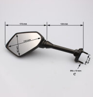 Paire de rétroviseurs noirs pour Kawasaki ER-6F 650 E /F # 2012-2013