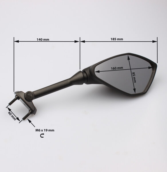 Paire de rétroviseurs noirs pour Kawasaki ER-6F 650 E /F # 2014-2017