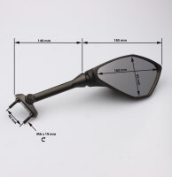 Mirror pair black for Kawasaki ER-6F 650 E /F # 2014-2017...