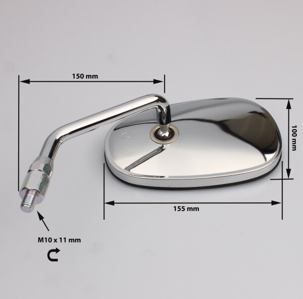 Espejo Retrovisor Kawasaki En500/Vn800 Cromado Derecho
