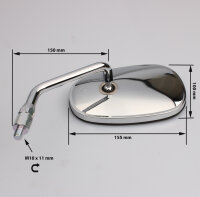 Espejo par cromado para Kawasaki VN 900 Classic B /C # 56001-0282 56001-0283