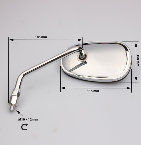 Moto 7/8 Rétroviseur 22mm Tout en aluminium Poignée Ronde Miroir (une  paire)