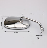 Mirror pair chrome for Kawasaki VN 1700 2000 # 04-10 # 56001-0033 56001-0032