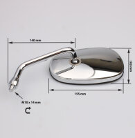 Mirror pair chrome for Kawasaki VN 1700 2000 # 04-10 # 56001-0033 56001-0032