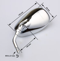 Coppia di specchi cromati per Honda GL 1800 VT 1300 88210-MFR-641 88220-MFR-641