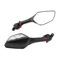 Pair of mirrors black with turn signal for Kawasaki...