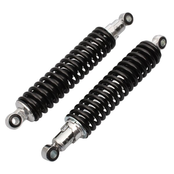 Adjustable chrome/black shock absorber pair for Suzuki TS 185 ER  # 1979