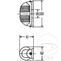 Hella Blinkleuchte 12V M4 Befestigungsschrauben 40 x 83 x 41 mm
