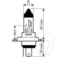 Ampoule Lampe H4 12V V-Line 60/55W Osram pour Honda...