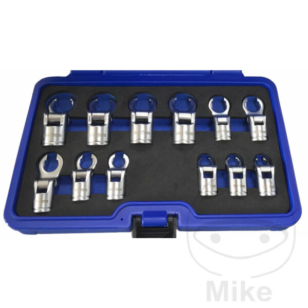Line wrench set Brake line wrench set 3/8" 12-piece 8-19 mm
