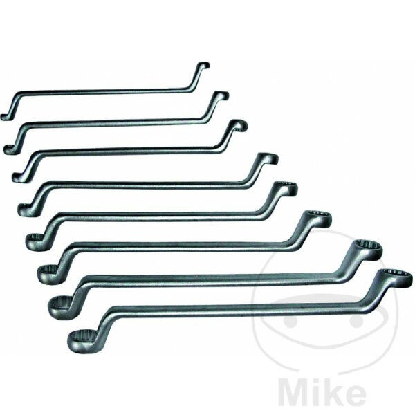 JMP double ring wrench set 6 - 22 mm cranked, 8 pieces