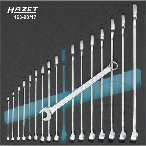 HAZET Combination wrench set in insert 17 pieces 6-24 mm