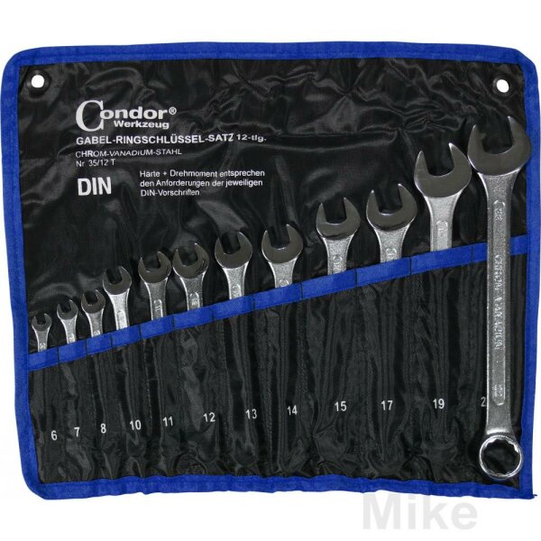 CONDOR Combination wrench set 12 pieces 6-22 mm