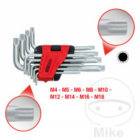 KS Tools Angle pin wrench set XZN multi-tooth 9-piece M4-M18
