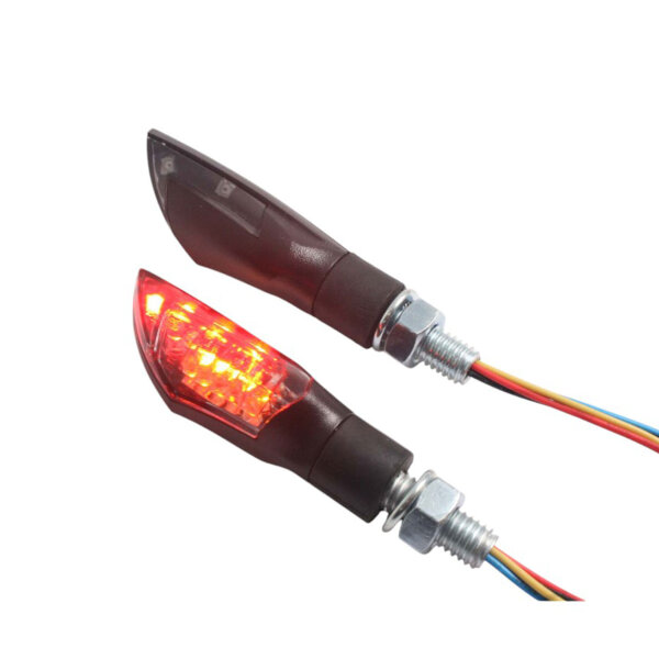 Mini turn signal pair JMP RELEASE black test mark LED 12V 2W M8 connector