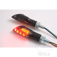 Paire de mini-clignotants JMP RELEASE rouge marque de conformité LED 12V 2W raccord M8