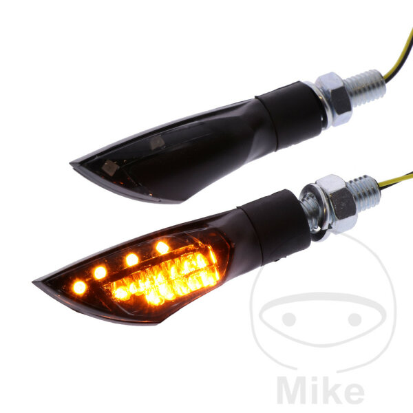 Coppia di mini indicatori RELEASE in vetro fumé LED 12V 2W Collegamento M8