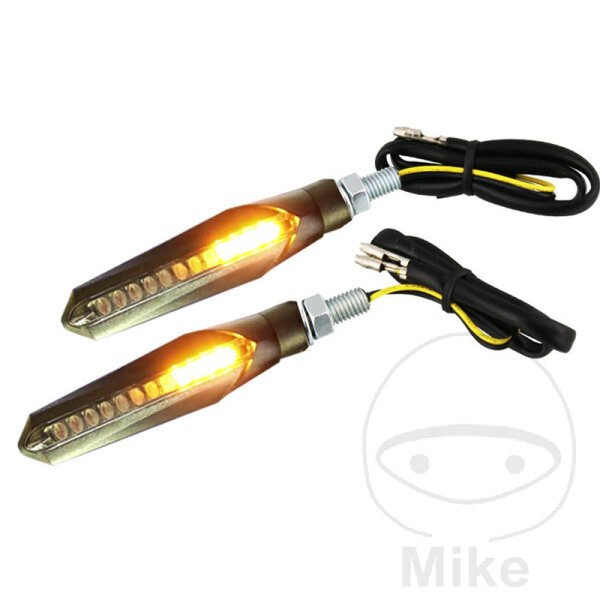 Mini par de intermitentes JMP DASH con luz de marcha E-mark LED Conexión M8