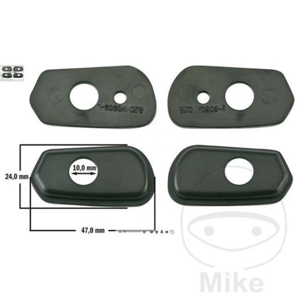 Set di piastre adattatore per indicatori di direzione nero per Suzuki GSR 600