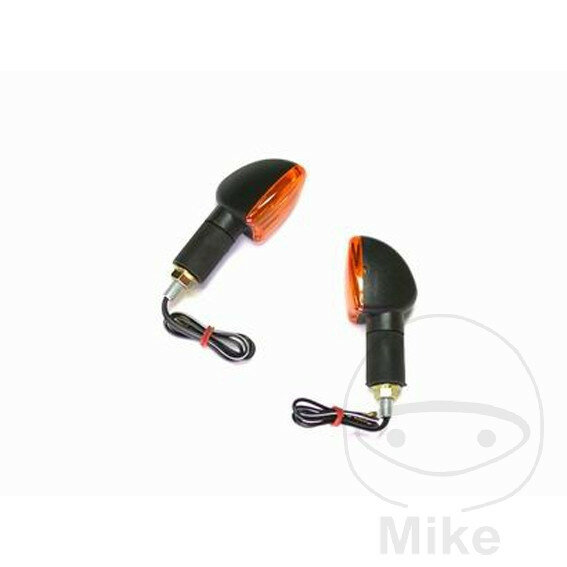 Mini turn signal pair JMP TRIUMPH 2 black long E-mark 12V 21W