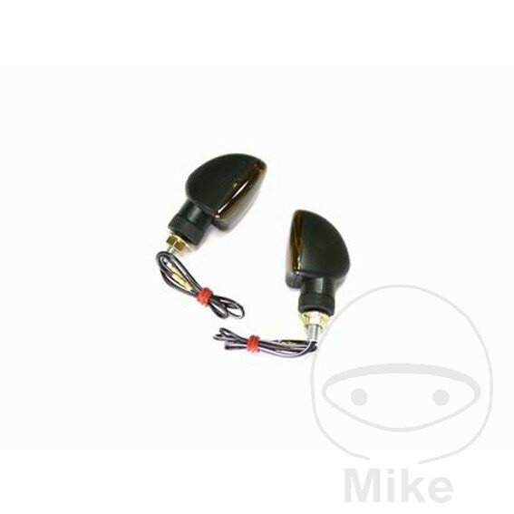 Mini par de intermitentes JMP TRIUMPH 2 negro corto de vidrio ahumado E-mark 12V 21W