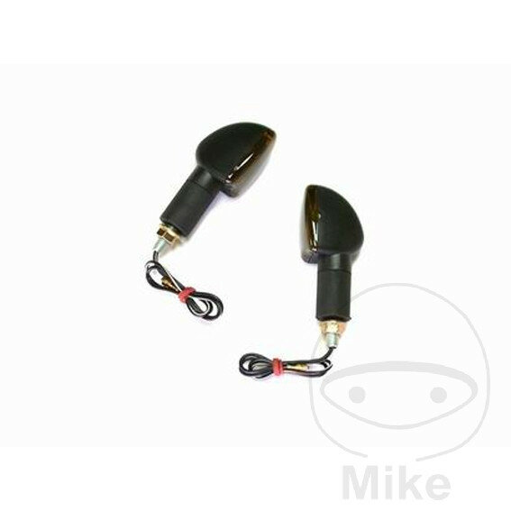 Mini par de intermitentes JMP TRIUMPH 2 negro de cristal ahumado largo E-mark 12V 21W