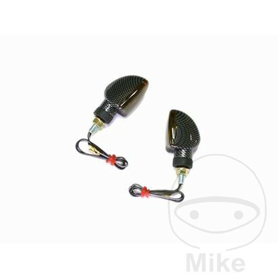 Coppia di mini indicatori JMP TRIUMPH 2 carbonio corto fumo vetro E-mark 12V 21W