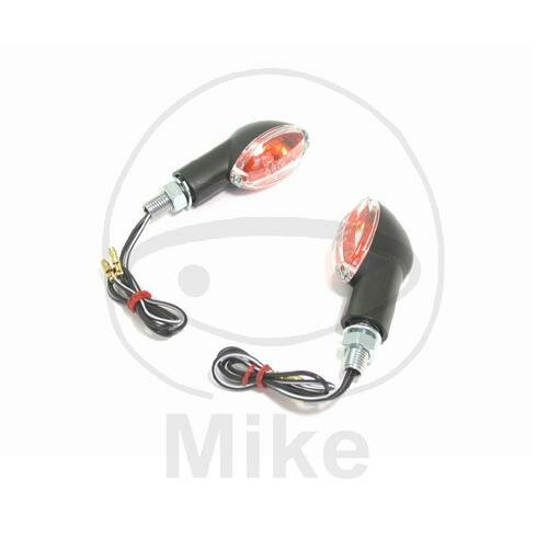 Mini par de intermitentes JMP CATEYE negro corto cristal transparente E-mark 12V 21W