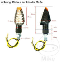 Miniblinker Paar JMP ARROW 2 schwarz kurz Klarglas...