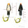 Mini turn signal pair JMP ARROW 2 carbon short clear glass E-mark LED