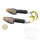 Mini turn signal pair JMP ARROW 2 carbon long clear glass E-mark LED