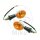 Turn signal light pair oval chrome E-mark 12V 10W M10 connection