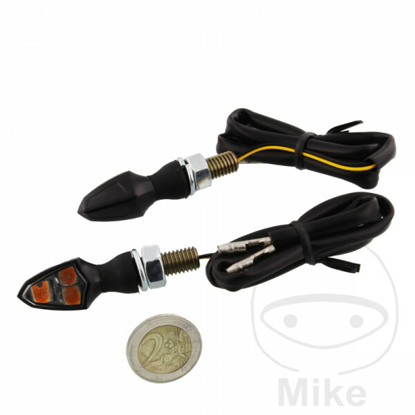 Pair of mini indicators Mini 4 brake light taillight LED M8 connector